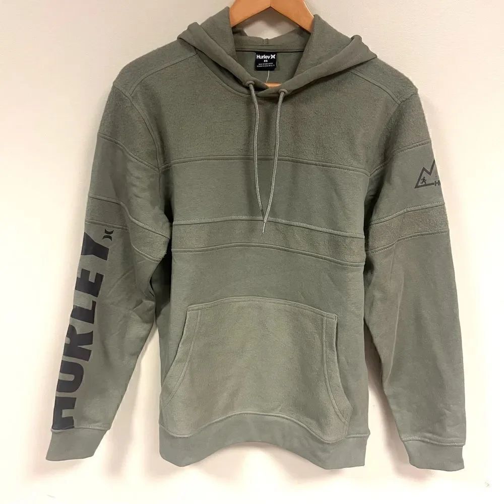 Hurley Highroads Fleece army green sweatshirt Size XS
